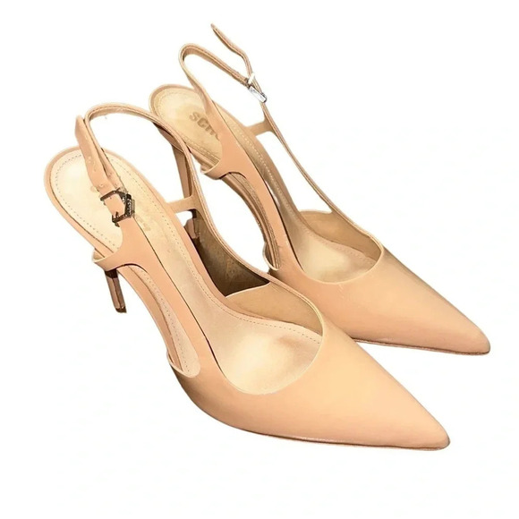 Schutz Boris Nude Slingback Patent Leather Pump Size 9.5 - Picture 1 of 6